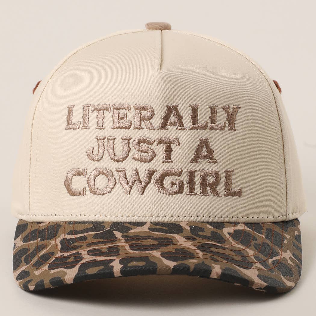 “Literally Just a Cowgirl” Leopard Trucker Hat