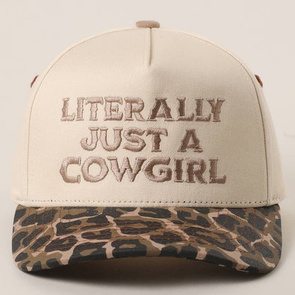 “Literally Just a Cowgirl” Leopard Trucker Hat