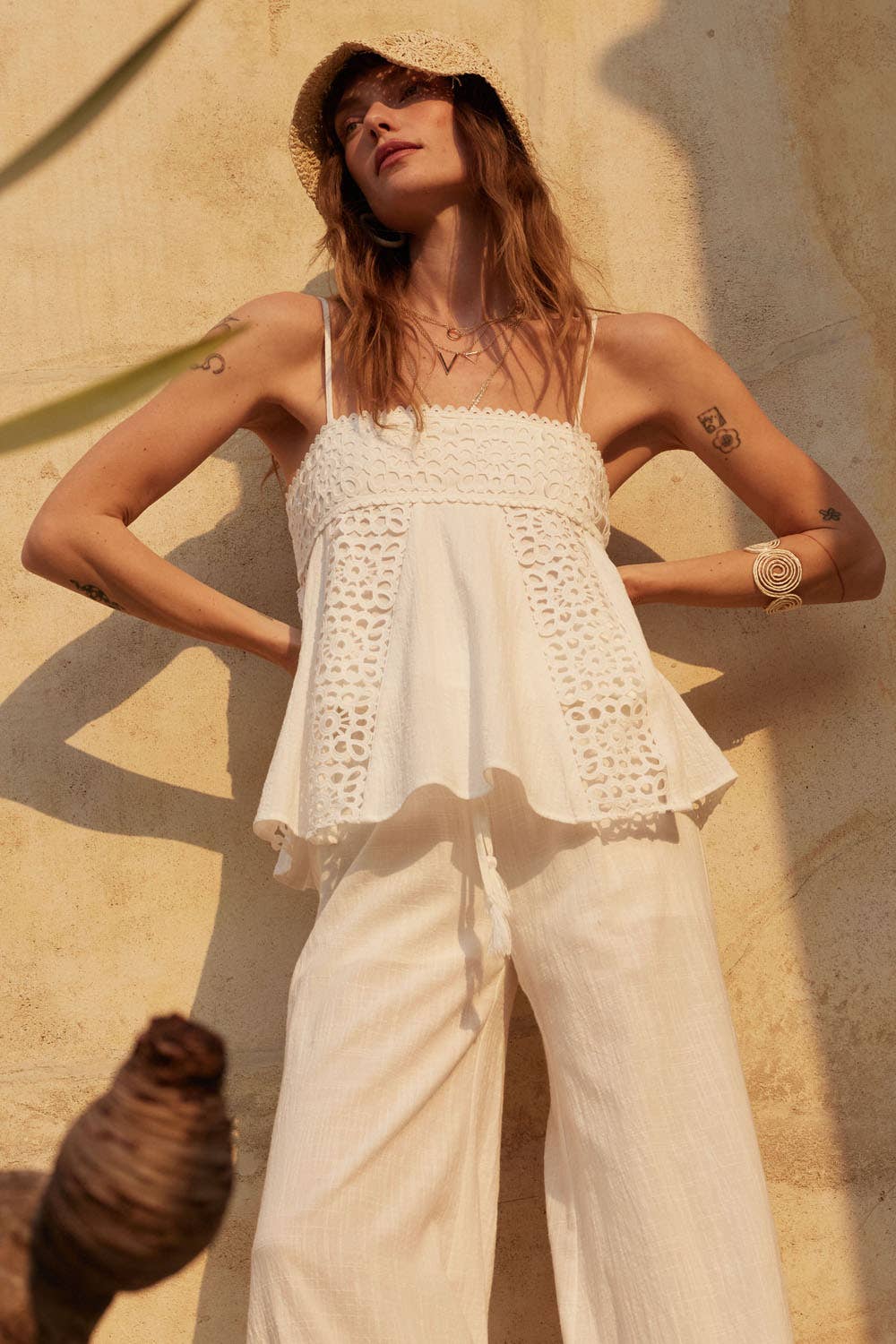 Desert Bloom Crochet Babydoll Cami