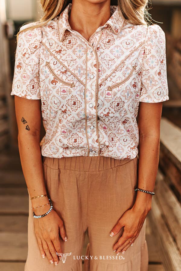 Wild Arrow Pearl Snap Top