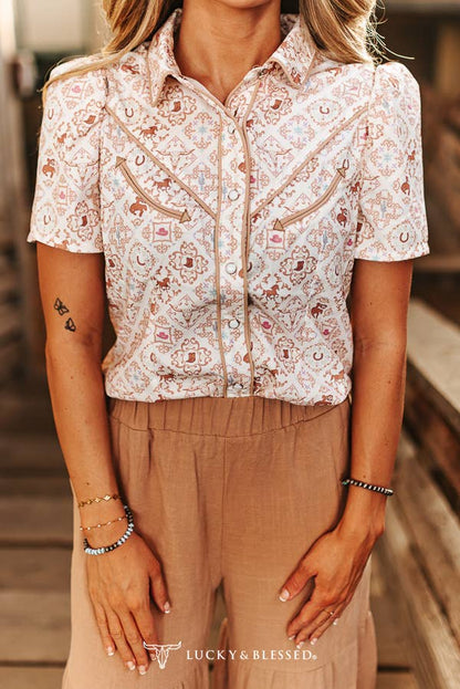 Wild Arrow Pearl Snap Top
