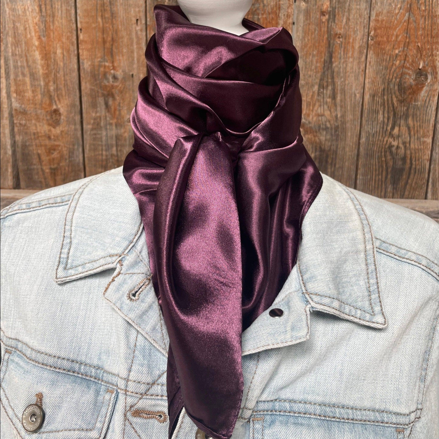 Solid Plum Western Wild Rag Scarf