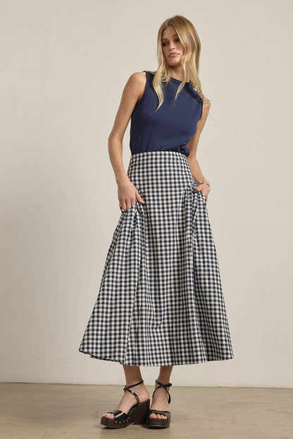 Prairie Muse Gingham Maxi Skirt