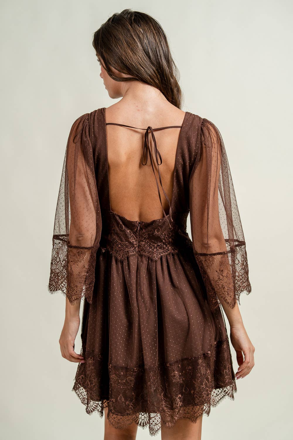 Lace & Latte Mini Dress