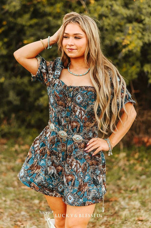 Wild River Ride Jacquard Romper