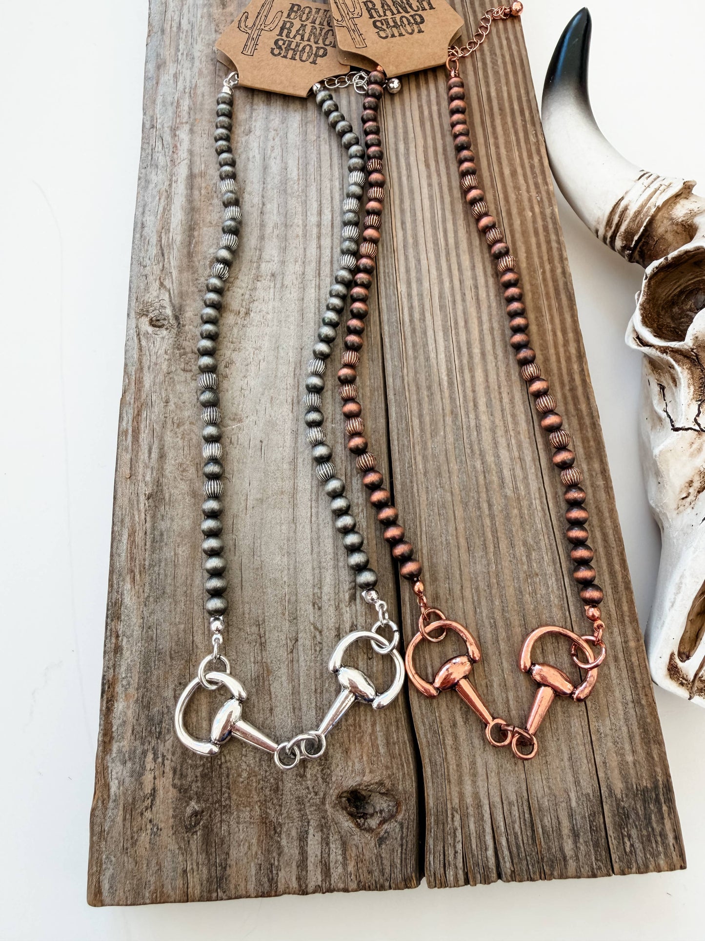 Copper Horsebit Turquoise Navajo Pearl Necklace