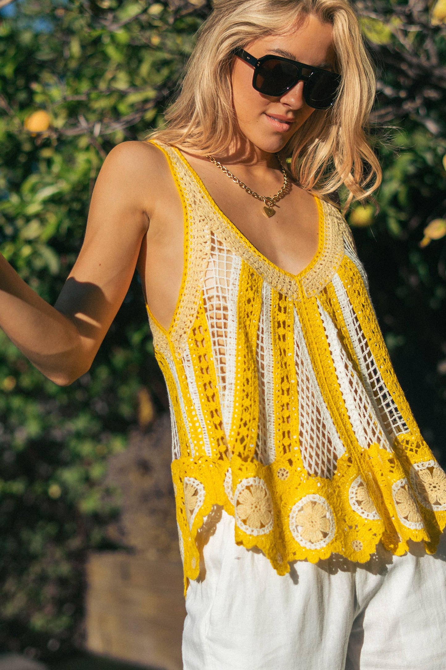 Dusty Rose Crochet Tank