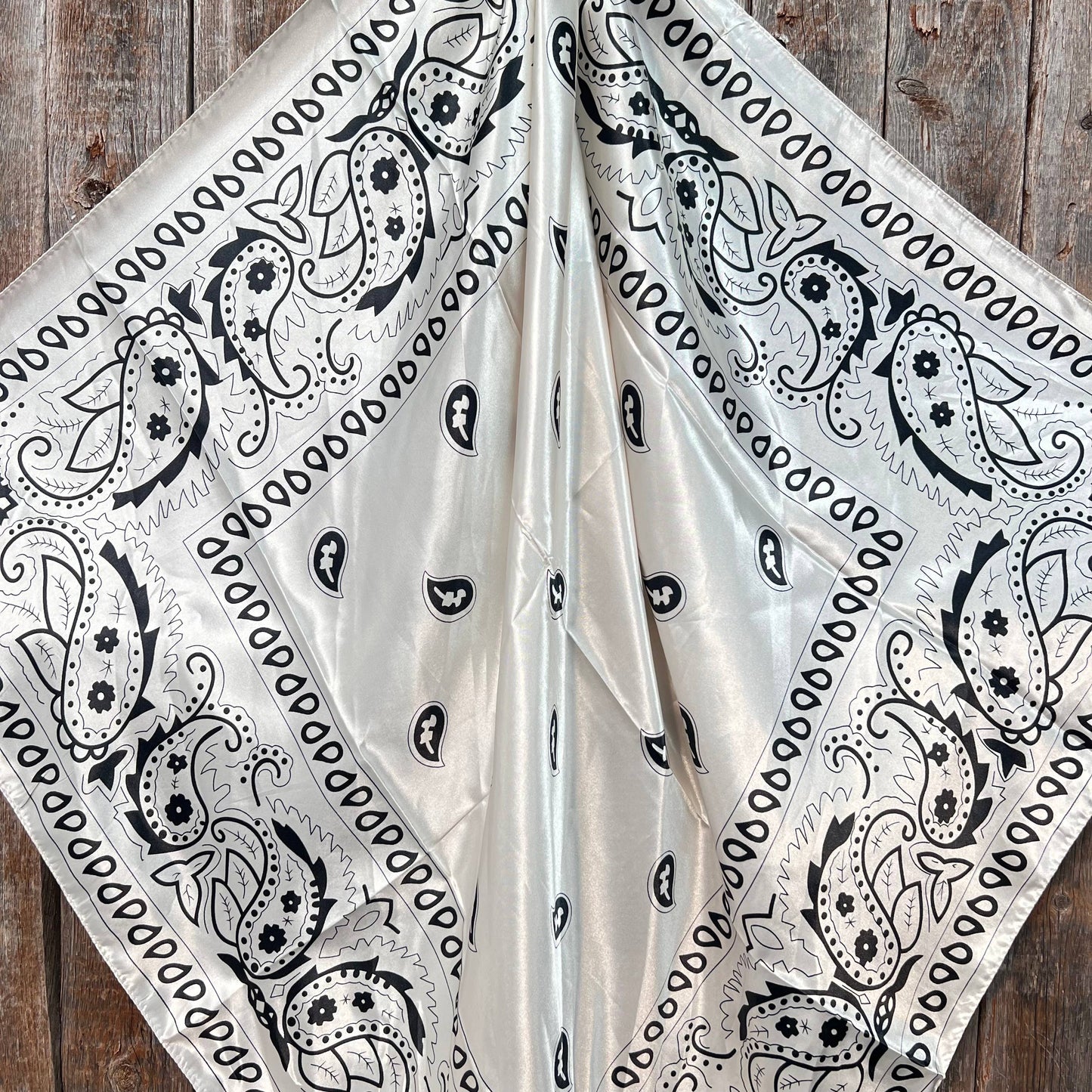 High Desert Cream & Black Paisley Wild Rag Scarf
