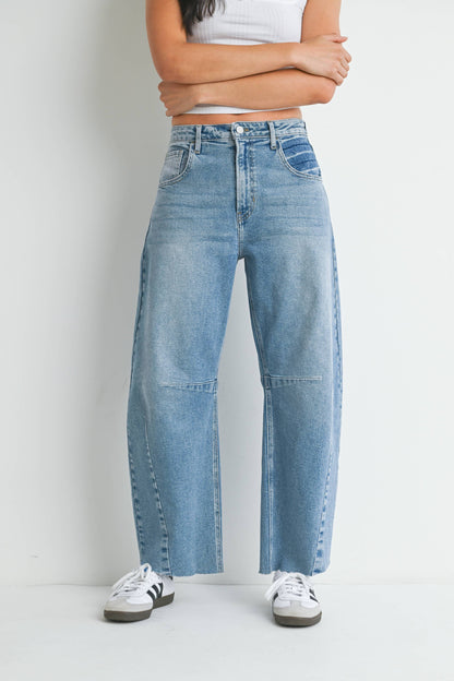 Light Wash Barrel Jeans
