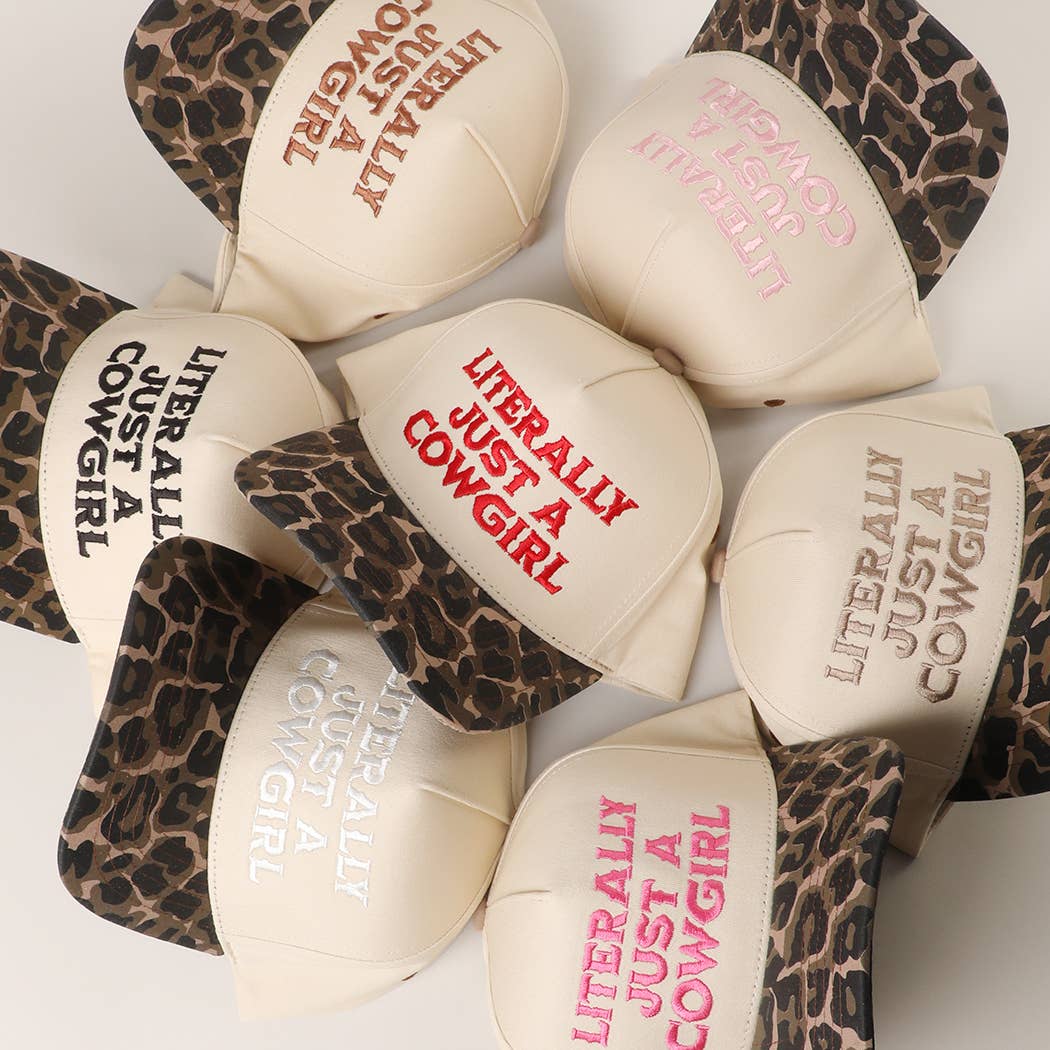 “Literally Just a Cowgirl” Leopard Trucker Hat