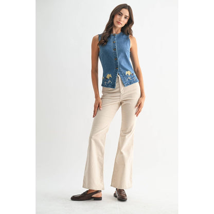 Wild Grace Horse Embroidered Denim Vest