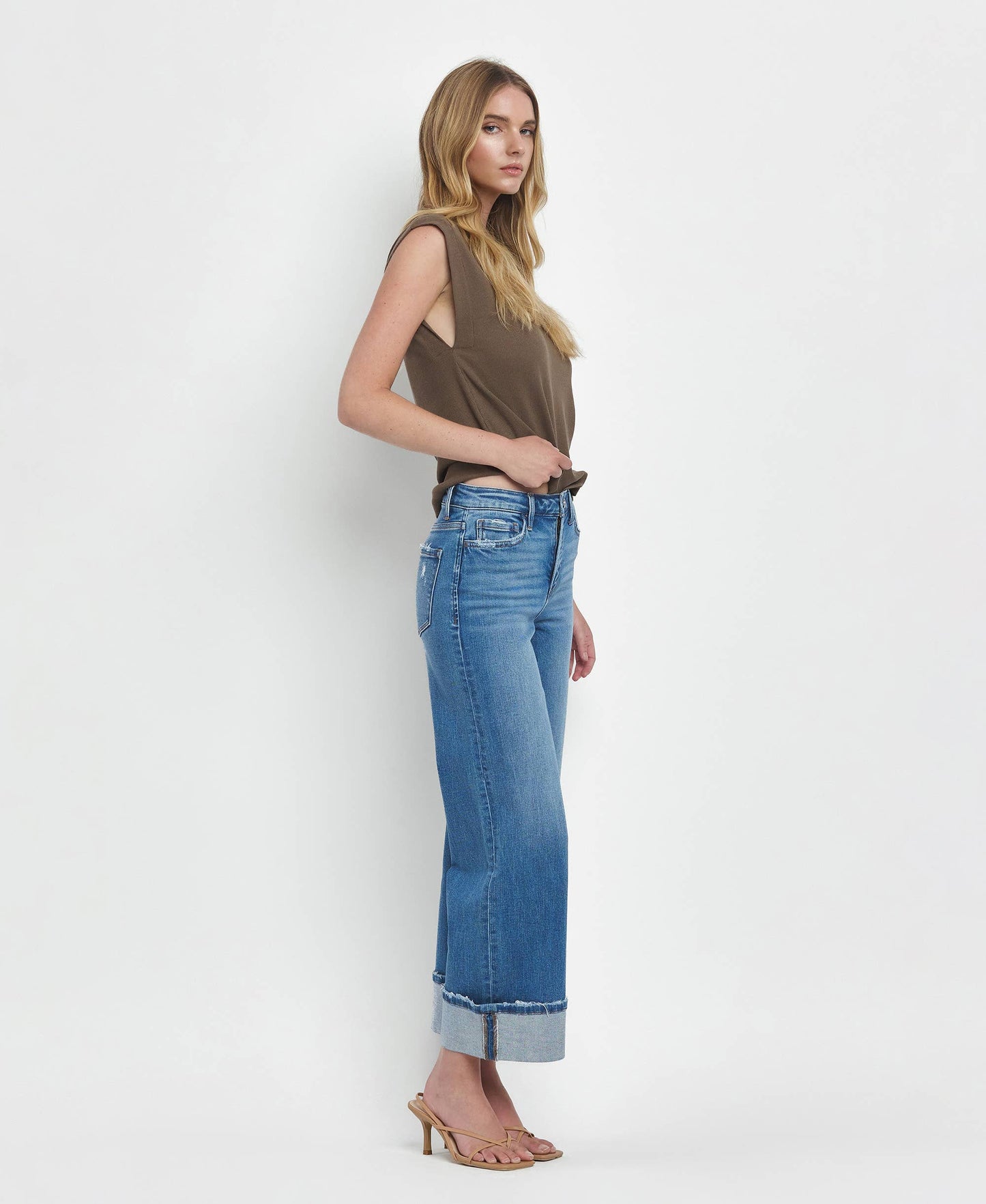 Canyon Cuffed Wide-Leg Jeans