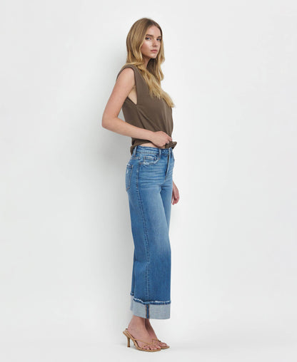 Canyon Cuffed Wide-Leg Jeans