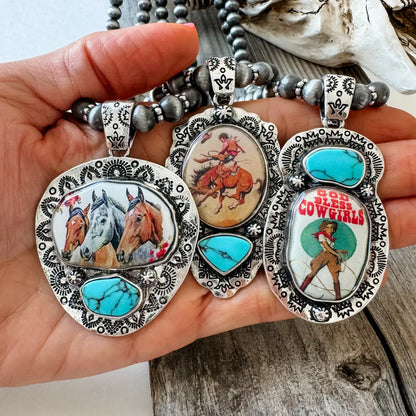 Wild Horse Navajo Pearl Pendant Necklace