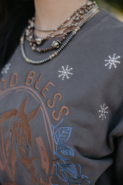 God Bless Horses Pullover "RODEO QUINCY"