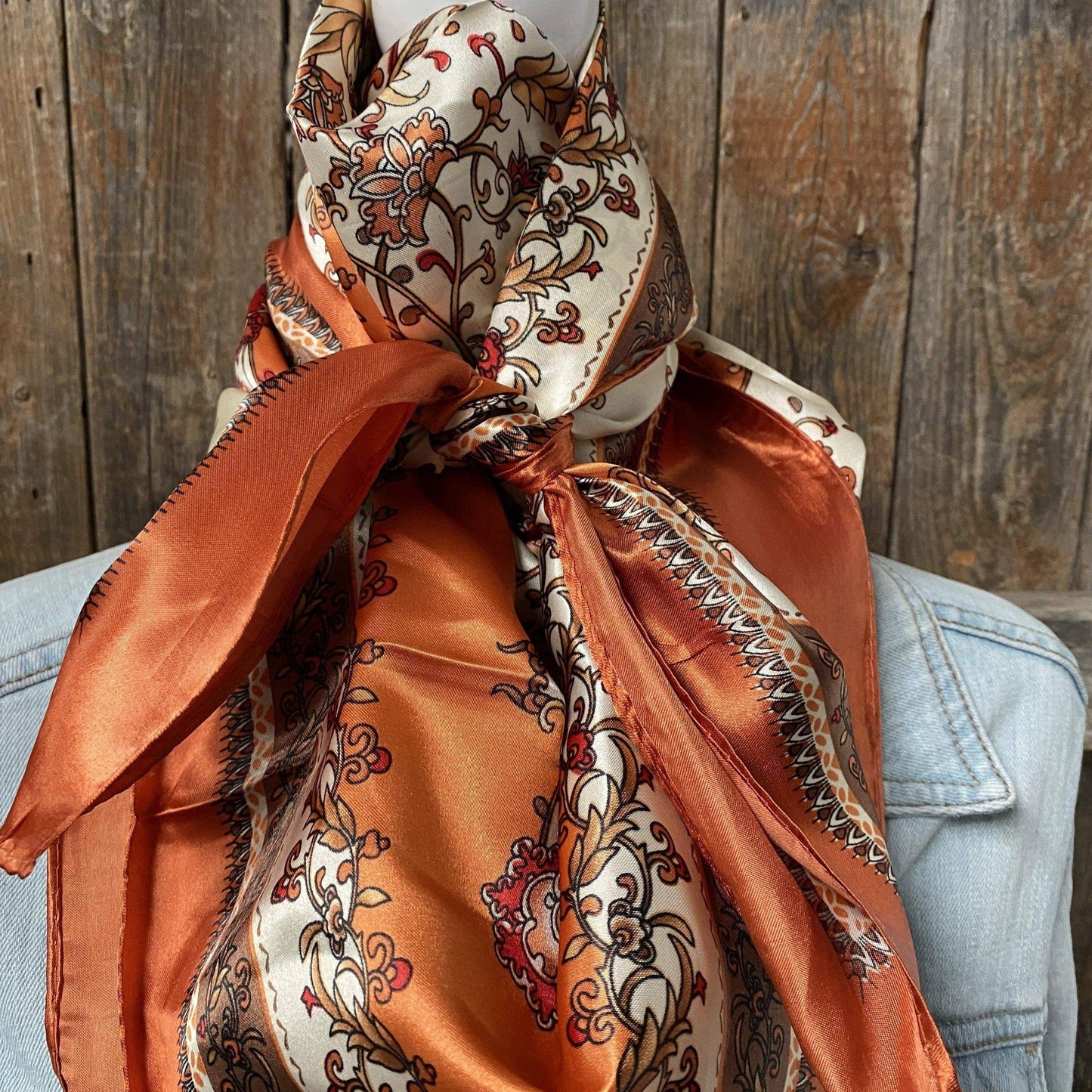 Burnt Orange Western Wild Rag Scarf