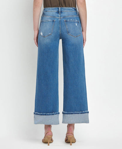 Canyon Cuffed Wide-Leg Jeans