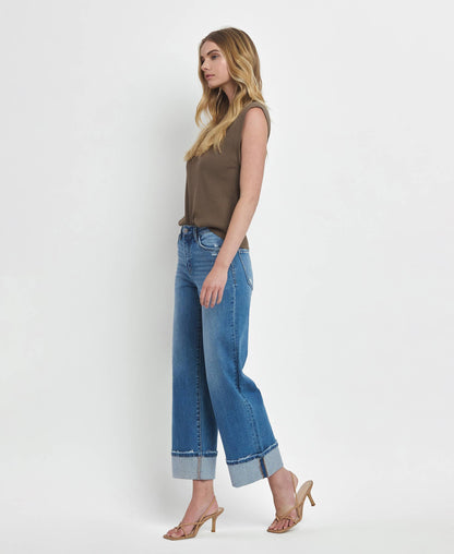 Canyon Cuffed Wide-Leg Jeans