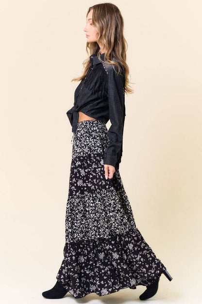 Prairie Bloom Tiered Maxi Skirt