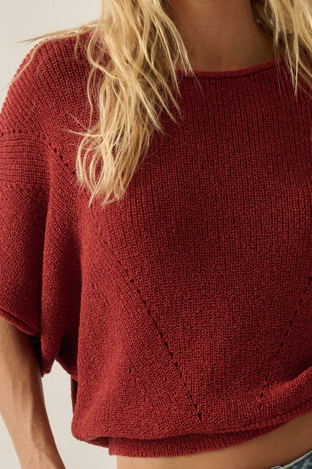 Sundown Pointelle Knit Sweater