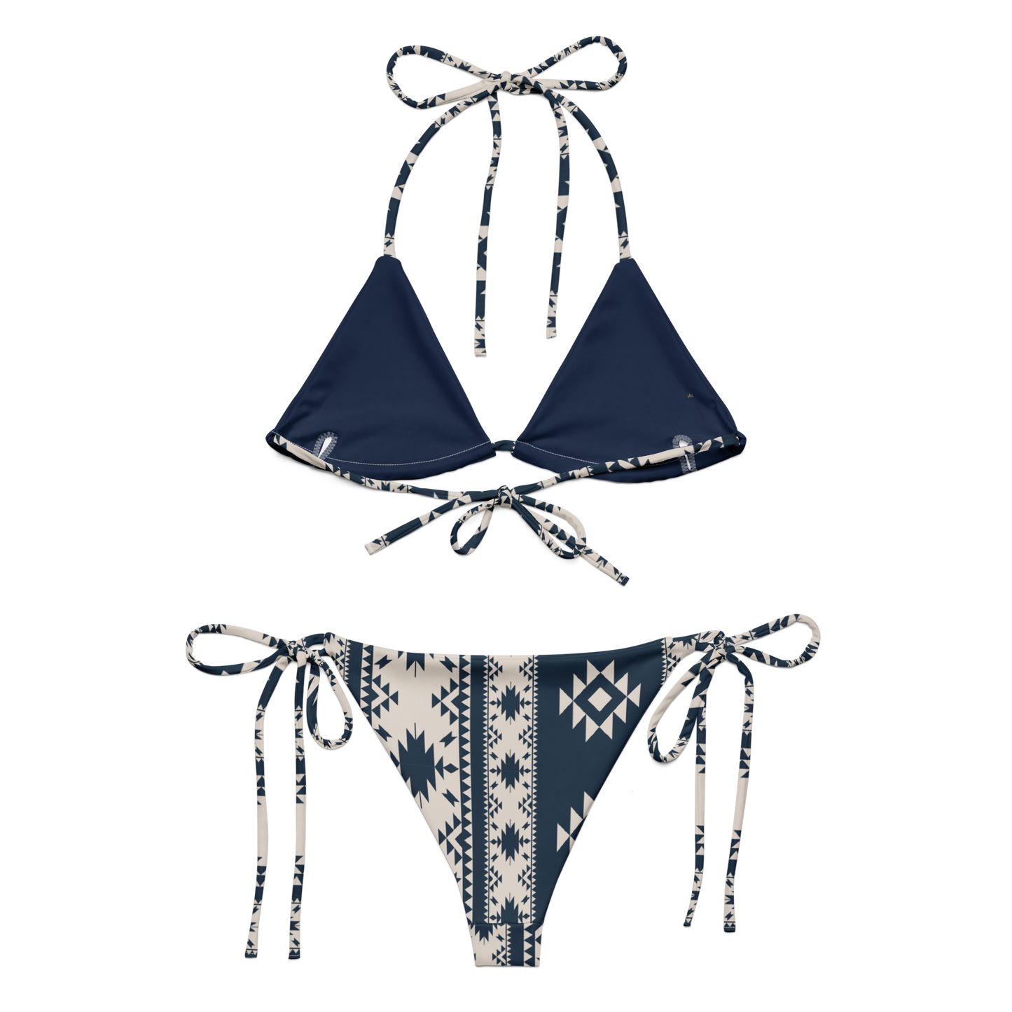 Navy Frontier String Bikini