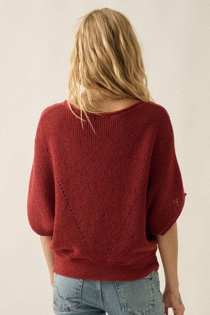 Sundown Pointelle Knit Sweater