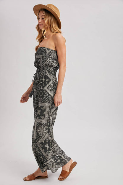 Desert Breeze Strapless Wide-Leg Jumpsuit