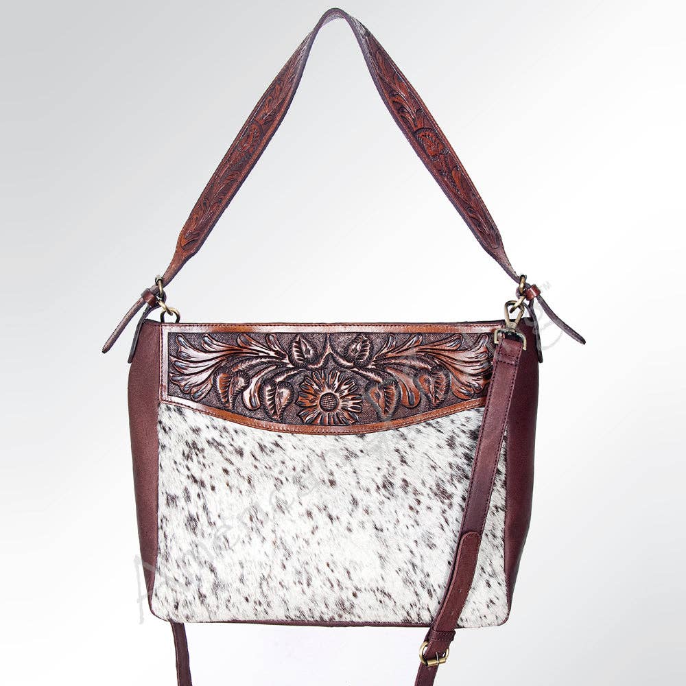 Hand-Tooled Leather Cowhide Bag