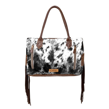Weekender Bag with hair on and suede fringe