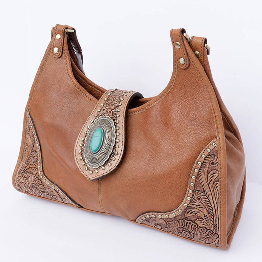 The Turquoise Trail Tooled Leather Shoulder Bag