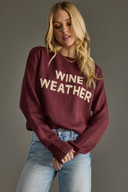 Wine Weather Sweater in Black Cherry