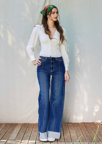 Cowgirl Classic Wide Leg Jeans – Dark Stone