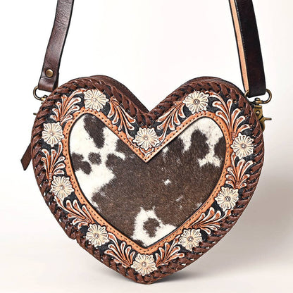 ADBGA476 American Darling Heart-Shaped Cowhide Canteen Tooled Leather Western Purse: ADBGA476