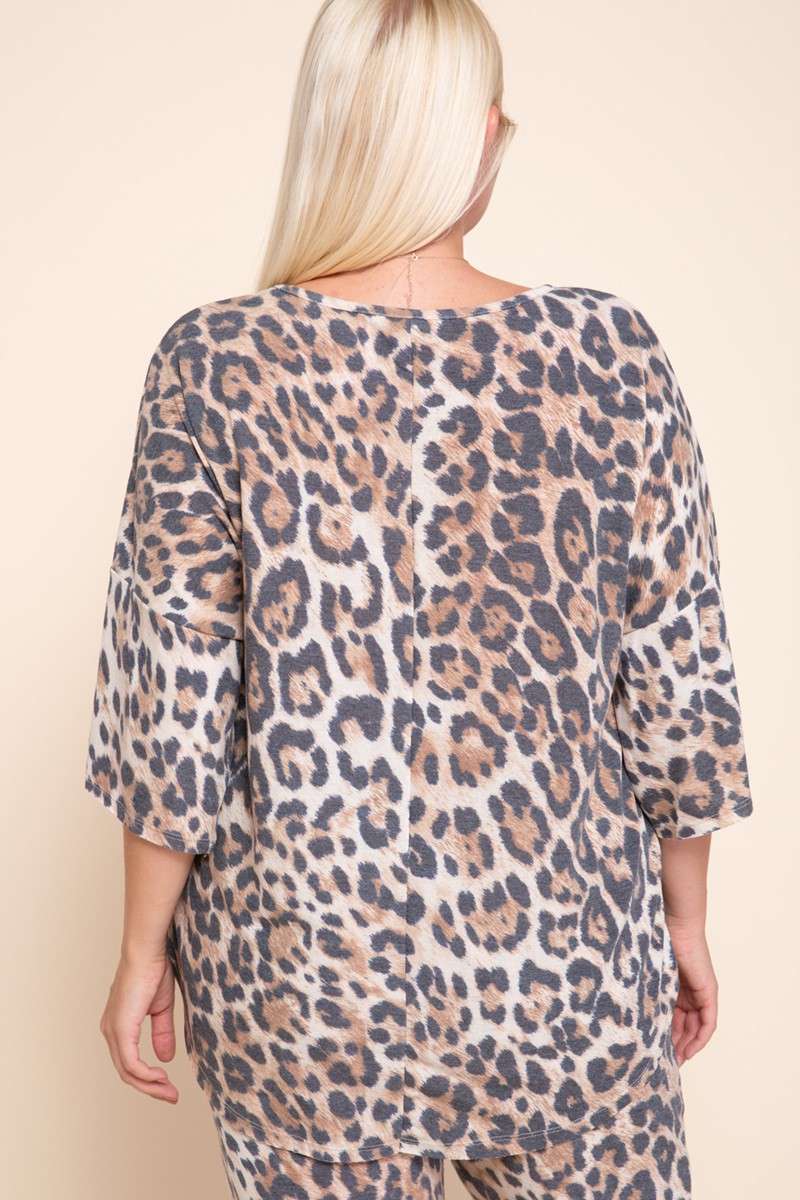 Curvy Cowgirl Animal Print Knit Top