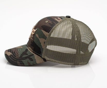Camo Longhorn Embroidered Trucker Hat