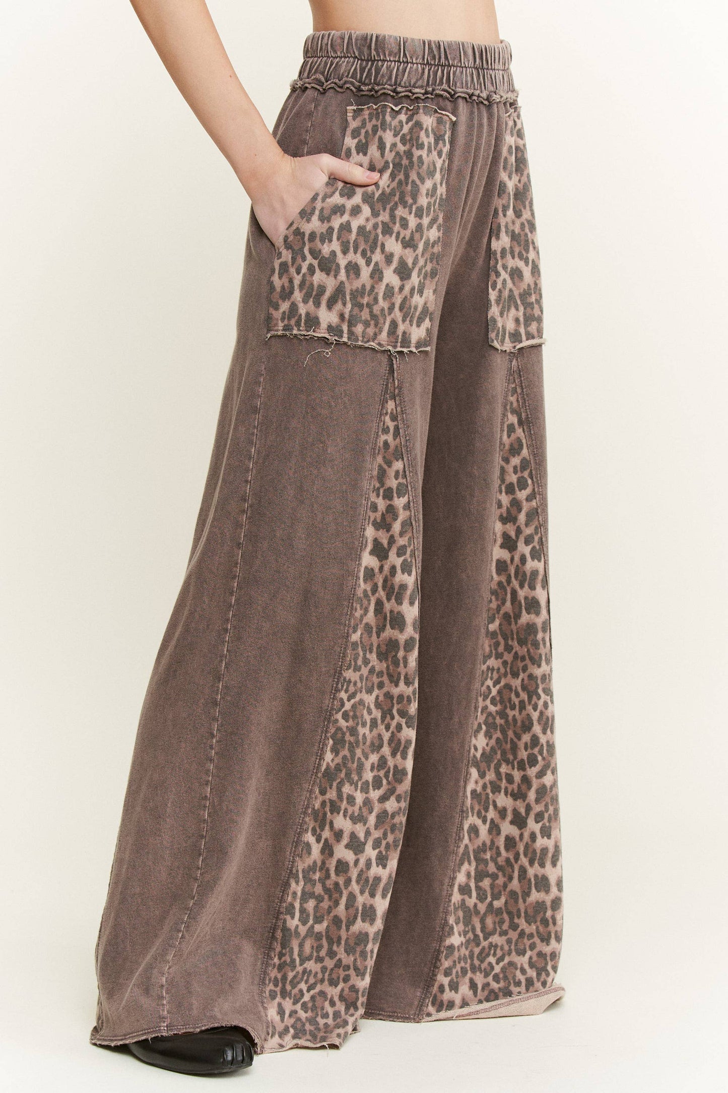 Sierra Leopard Mineral Washed Flare Pant