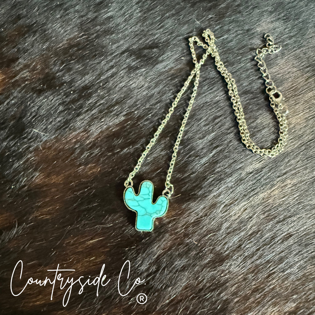 Desert Cactus Turquoise Necklace