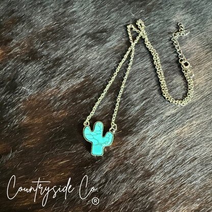 Desert Cactus Turquoise Necklace