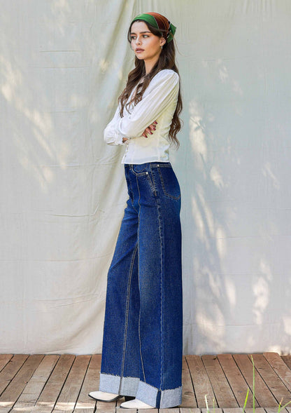 Cowgirl Classic Wide Leg Jeans – Dark Stone