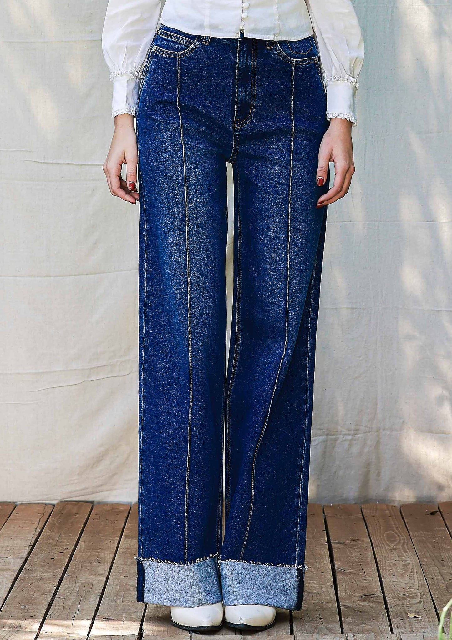 Cowgirl Classic Wide Leg Jeans – Dark Stone