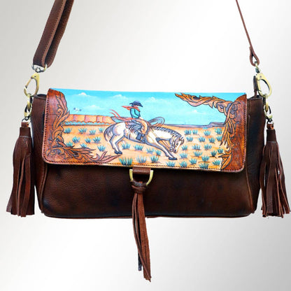 Spirit Rider Turquoise Leather Crossbody Bag