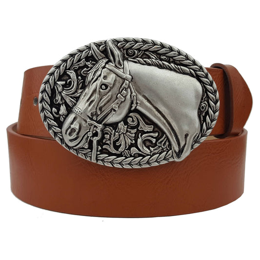 Heritage Horse Buckle Western Belt – Vintage-Inspired