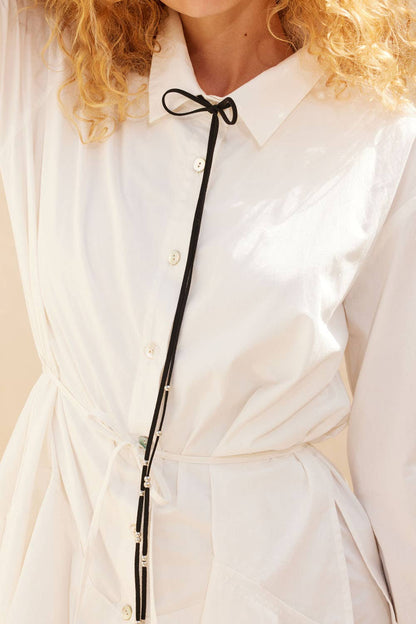 Solid Button-Up Belted Handkerchief Shirt Romper