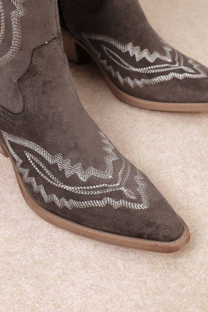 The Delilah Embroidered Tall Boot – Dark Brown