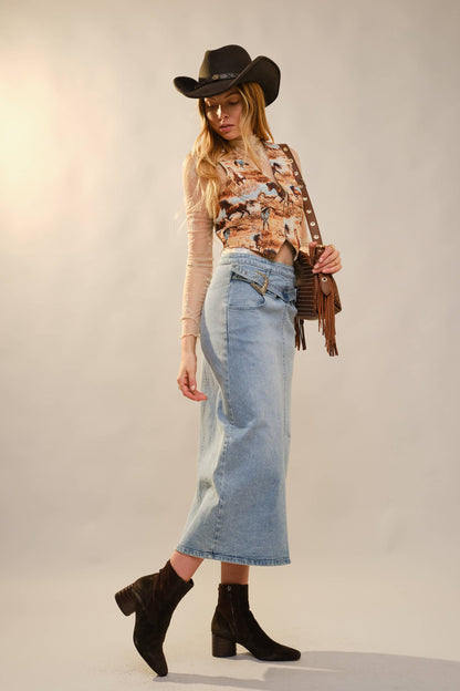 Wild Horses Jacquard Vest