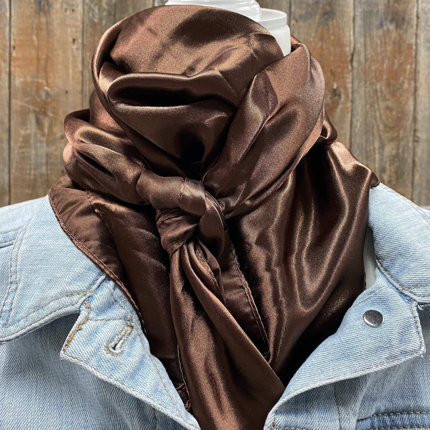 Solid Brown Western Wild Rag Scarf