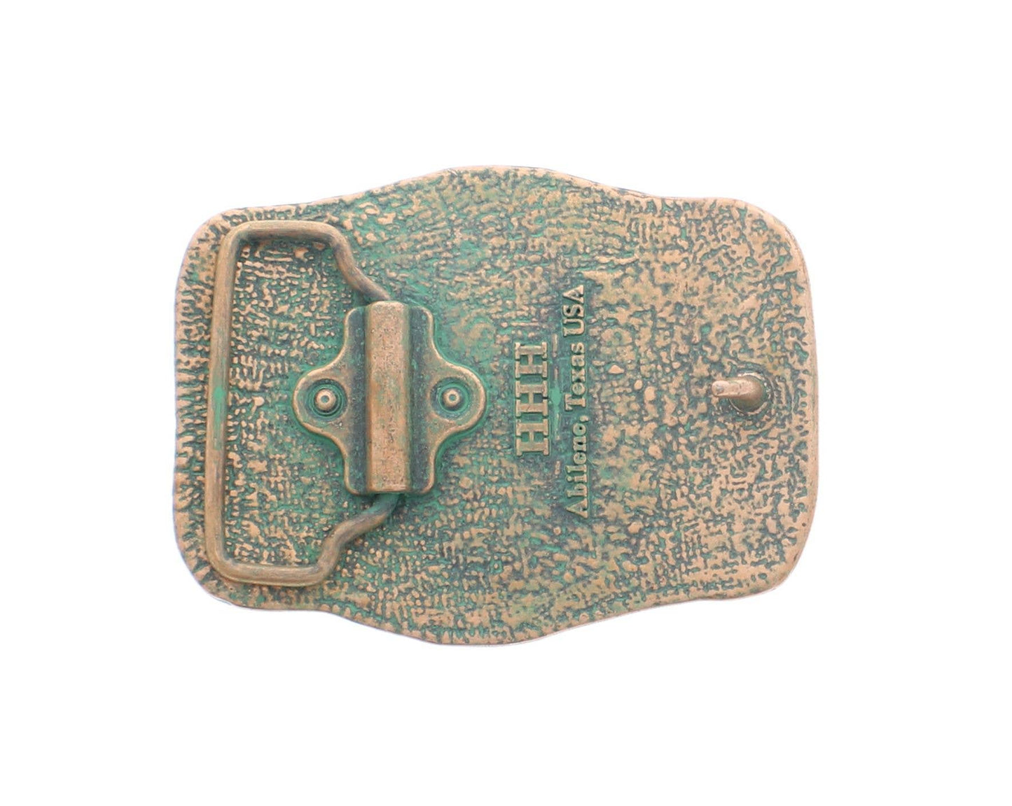 Green Patina Floral Western Belt Buckle