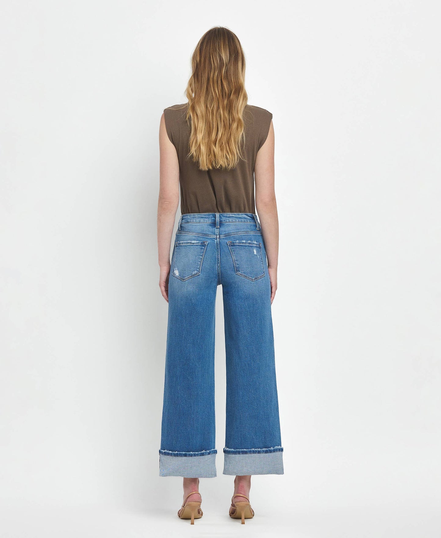 Canyon Cuffed Wide-Leg Jeans
