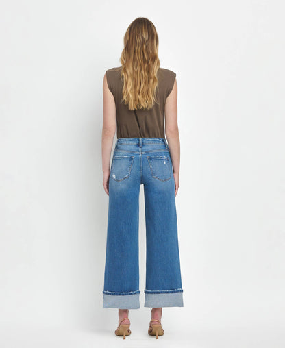 Canyon Cuffed Wide-Leg Jeans