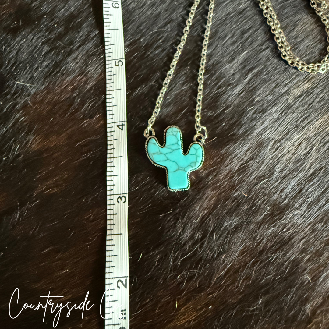 Desert Cactus Turquoise Necklace
